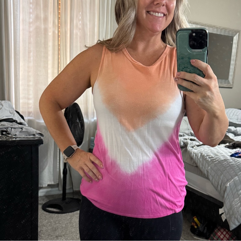 Gradient Sleeveless Top - Pink and Orange